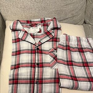 Petit Lem Red and White Plaid Pajama Set